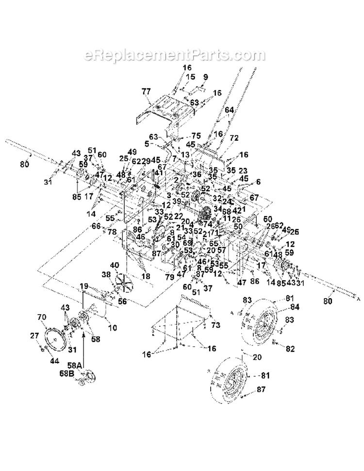 Page C Diagram and Parts List for 31AE9P3J801 2005-2 Yard Man Snow Blower